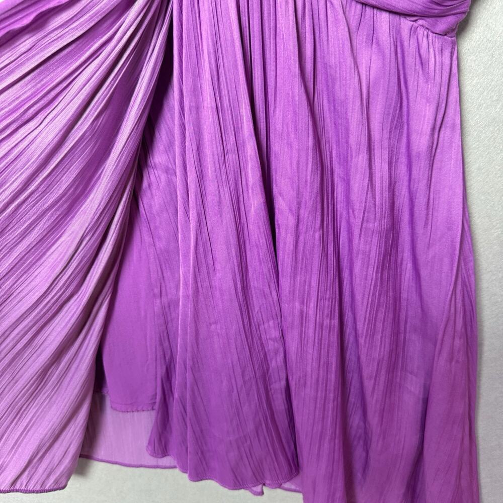 Anthropologie V-Neck Mini Dress Cocktail Party Vibrant Purple Size 2 - Picture 5 of 10
